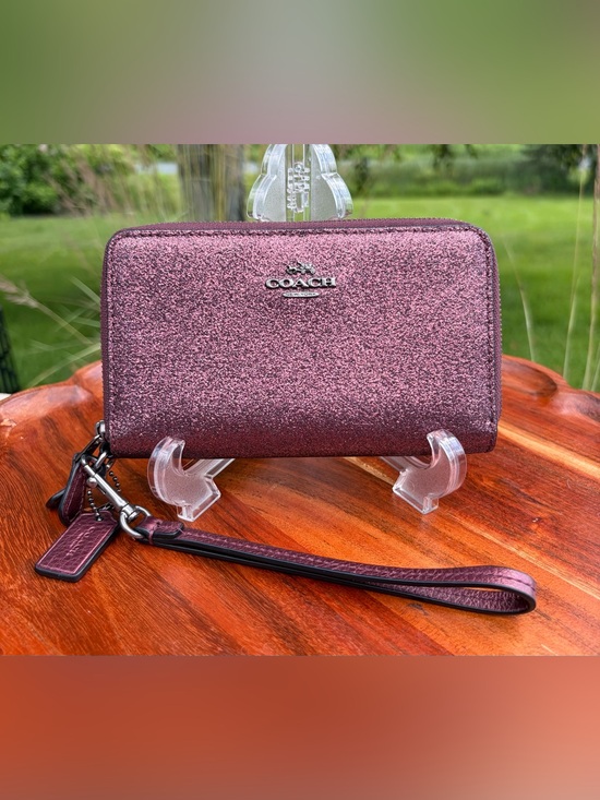 Coach Handbags - Coach Metallic Cherry Double Zip Wallet F53646 EUC